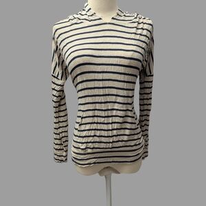 Pink Rose Navy and Cream Striped Hoodie